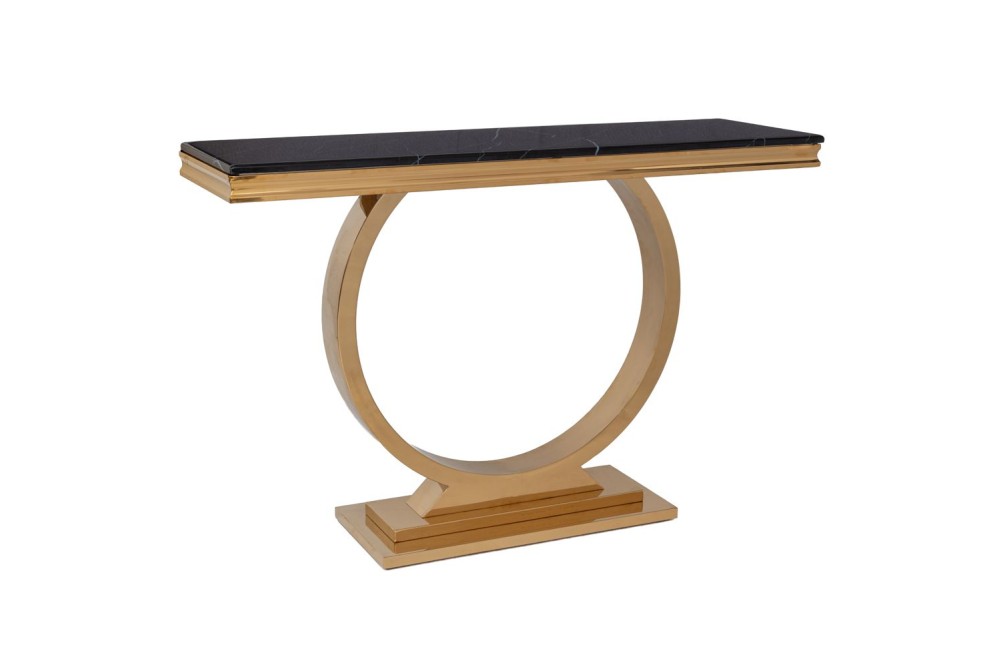 ΚΟΝΣΟΛΑ ΧΡΥΣΗ ΜΕΤΑΛΛΙΚΗ 130Χ40Χ80ΕΚ ΜΕ ΛΕΥΚΗ ΜΑΡΜΑΡΙΝΗ ΕΠΙΦΑΝΕΙΑ