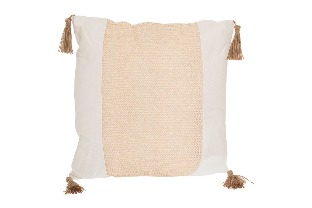 ΛΕΥΚΟ ΚΡΕΜ ΥΦΑΣΜΑΤΙΝΟ ΜΑΞΙΛΑΡΙ ΜΕ ΦΟΥΝΤΑΚΙΑ 43Χ43ΕΚ