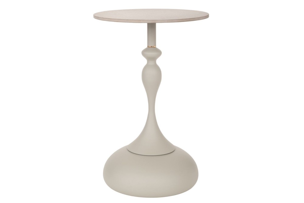 ΓΚΡΙ ΜΕΤΑΛΛΙΚΟ ΣΤΡΟΓΓΥΛΟ ΤΡΑΠΕΖΑΚΙ ΜΕ ΓΚΡΙ ΚΕΡΑΜΙΚΗ ΕΠΙΦΑΝΕΙΑ (ΕΦΕ ΜΑΡΜΑΡΟΥ) Φ40Χ68ΕΚ