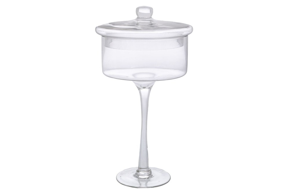 ΔΙΑΦΑΝΗ ΓΥΑΛΙΝΗ ΦΟΝΤΑΝΙΕΡΑ ΜΕ ΠΟΔΙ AND ΚΑΠΑΚΙ Φ18Χ35ΕΚ