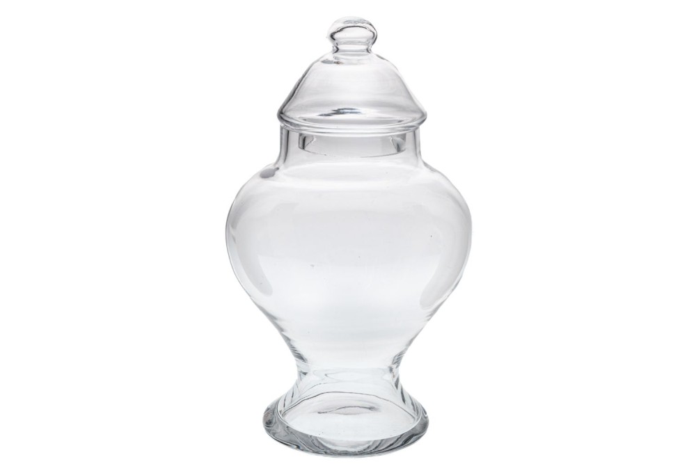 ΔΙΑΦΑΝΟ ΓΥΑΛΙΝΟ ΒΑΖΟ ΜΕ ΠΟΔΙ AND ΚΑΠΑΚΙ Φ15Χ30ΕΚ