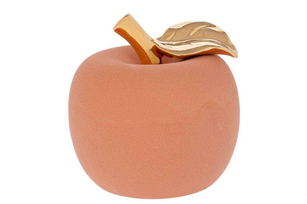 ΜΠΟΡΝΤΟ ΚΕΡΑΜΙΚΟ ΜΗΛΟ ΜΕ ΧΡΥΣΟ ΦΥΛΛΟ Φ16Χ17ΕΚ