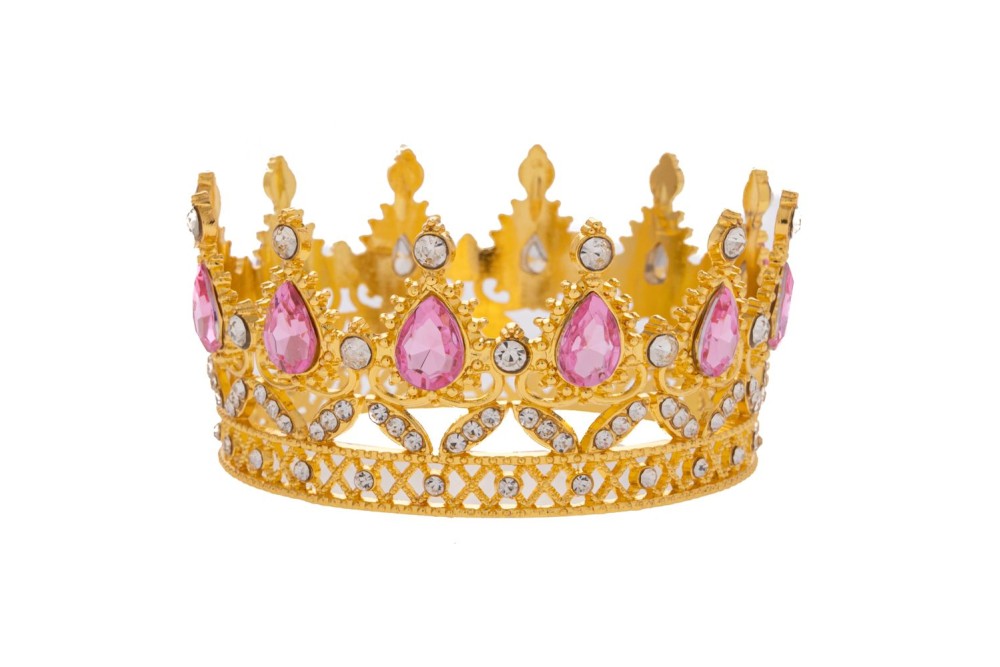 ΧΡΥΣΗ ΜΕΤΑΛΛΙΚΗ ΚΟΡΩΝΑ ΜΕ ΡΟΖ ΠΕΤΡΕΣ Φ9Χ4,5ΕΚ