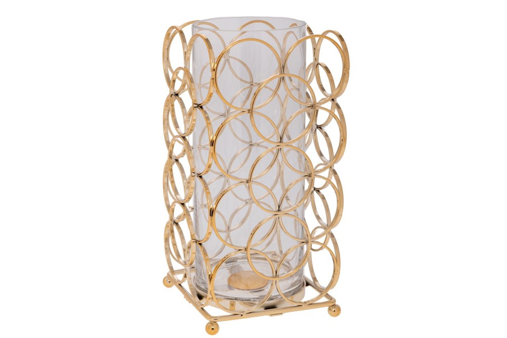 ΧΡΥΣΟ ΜΕΤΑΛΛΙΚΟ ΚΗΡΟΠΗΓΙΟ ΜΕ ΚΡΙΚΟΥΣ AND ΔΙΑΦΑΝΟ ΓΥΑΛΙ 13Χ13Χ25ΕΚ