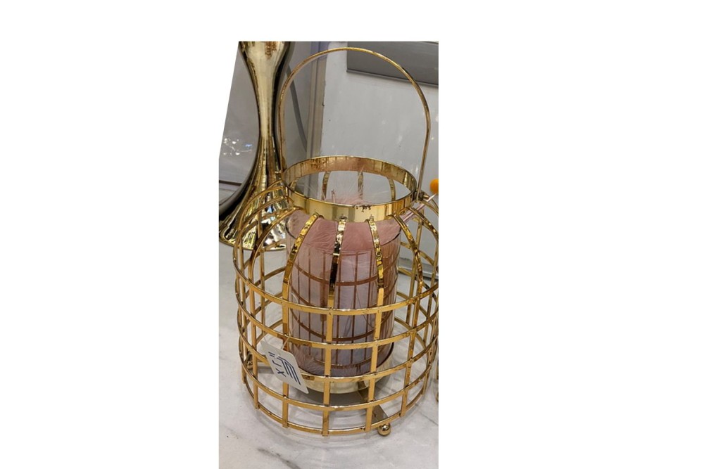 ΧΡΥΣΟ ΜΕΤΑΛΛΙΚΟ ΦΑΝΑΡΙ ΜΕ ΔΙΑΦΑΝΟ ΓΥΑΛΙ 19Χ27ΕΚ