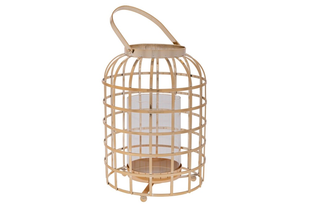 ΧΡΥΣΟ ΜΕΤΑΛΛΙΚΟ ΦΑΝΑΡΙ ΜΕ ΔΙΑΦΑΝΟ ΓΥΑΛΙ 19Χ27ΕΚ