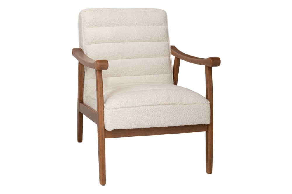 LOUNGE ΠΟΛΥΘΡΟΝΑ ΑΠΟ ΞΥΛΟ ΚΑΟΥΤΣΟΥΚ ΜΕ ΚΡΕΜ ΜΠΟΥΚΛΕ ΥΦΑΣΜΑ 81X66X81EK