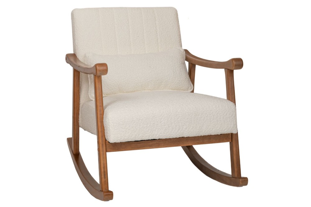 LOUNGE ΚΟΥΝΙΣΤΗ ΠΟΛΥΘΡΟΝΑ ΑΠΟ ΞΥΛΟ ΚΑΟΥΤΣΟΥΚ ΜΕ ΚΡΕΜ ΜΠΟΥΚΛΕ ΥΦΑΣΜΑ 83Χ60Χ80ΕΚ