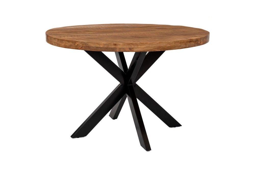 ΤΡΑΠΕΖΙ ΡΟΤΟΝΤΑ ΑΠΟ ΚΑΦΕ ΞΥΛΟ MANGO AND ΜΑΥΡΟ ΣΙΔΕΡΕΝΙΟ ΣΚΕΛΕΤΟ Φ120Χ78ΕΚ