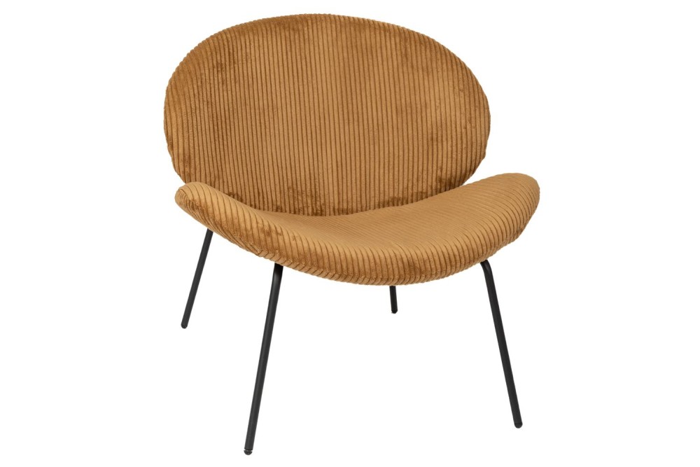 LOUNGE ΚΑΡΕΚΛΑ ΜΟΥΣΤΑΡΔΙ BIRCH BREEZE ΜΕ ΜΑΥΡΟ ΜΕΤΑΛΛΙΚΟ ΣΚΕΛΕΤΟ 74Χ74Χ75ΕΚ