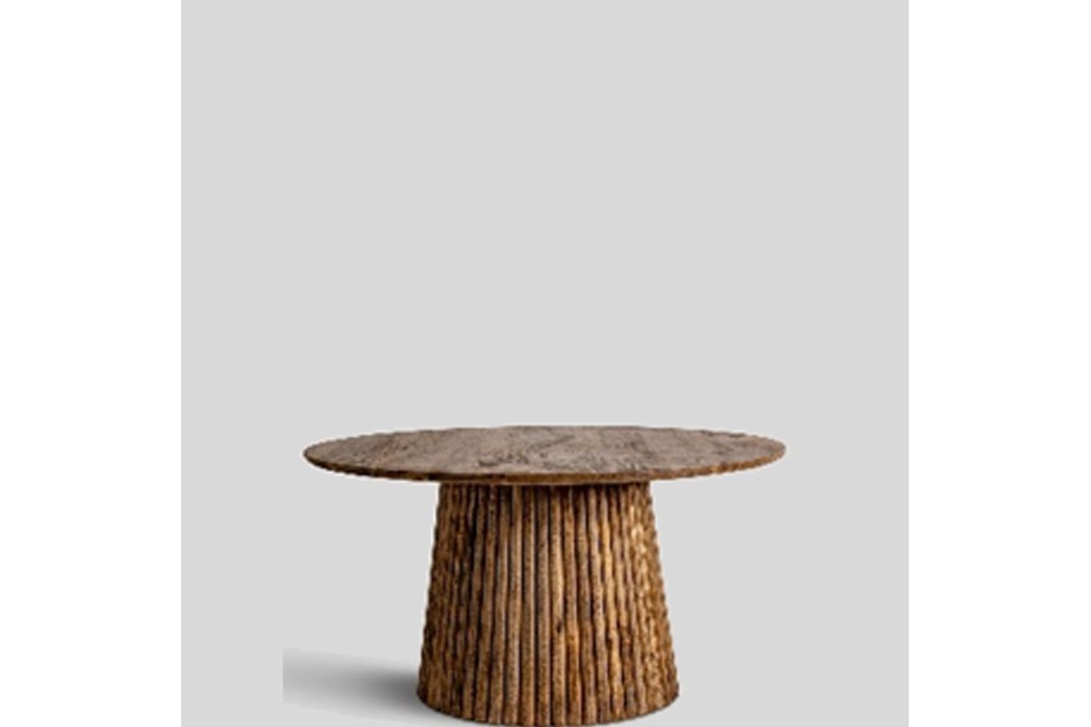 ΤΡΑΠΕΖΙ ΡΟΤΟΝΤΑ ΚΑΦΕ ΣΤΡΟΓΓΥΛΟ ΑΠΌ ΞΥΛΟ MANGO Φ120Χ77ΕΚ