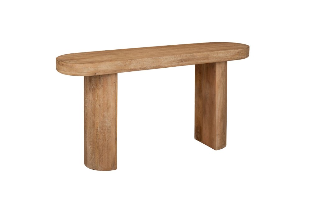 ΚΟΝΣΟΛΑ ΚΑΦΕ ΟΒΑΛ ΑΠΌ ΞΥΛΌ MANGO 152Χ41Χ77ΕΚ