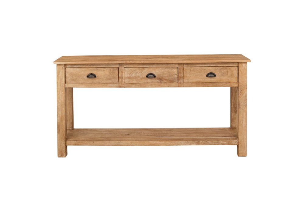 ΚΟΝΣΟΛΑ ΑΠΟ ΦΥΣΙΚΟ ΞΥΛΟ MANGO 153Χ41Χ77ΕΚ ΜΕ 3 ΣΥΡΤΑΡΙΑ