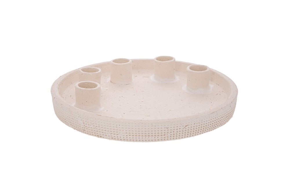 ΛΕΥΚΗ ΚΕΡΑΜΙΚΗ ΠΙΑΤΕΛΑ ΜΕ 5 ΘΕΣΕΙΣ ΓΙΑ ΚΕΡΙΑ 23Χ23Χ4ΕΚ