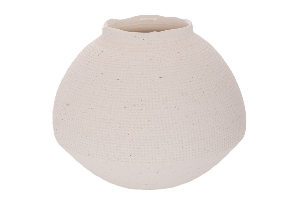 ΛΕΥΚΟ ΚΕΡΑΜΙΚΟ ΣΤΡΟΓΓΥΛΟ ΒΑΖΟ 21Χ21Χ18ΕΚ