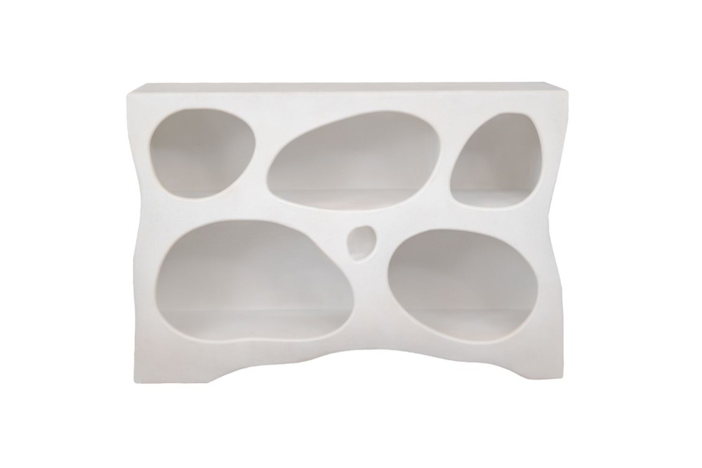 ΛΕΥΚΟ ΕΠΙΠΛΟ ΑΠΌ MDF ΜΕ ΑΚΑΝΟΝΙΣΤΕΣ ΘΗΚΕΣ 120Χ35Χ80ΕΚ