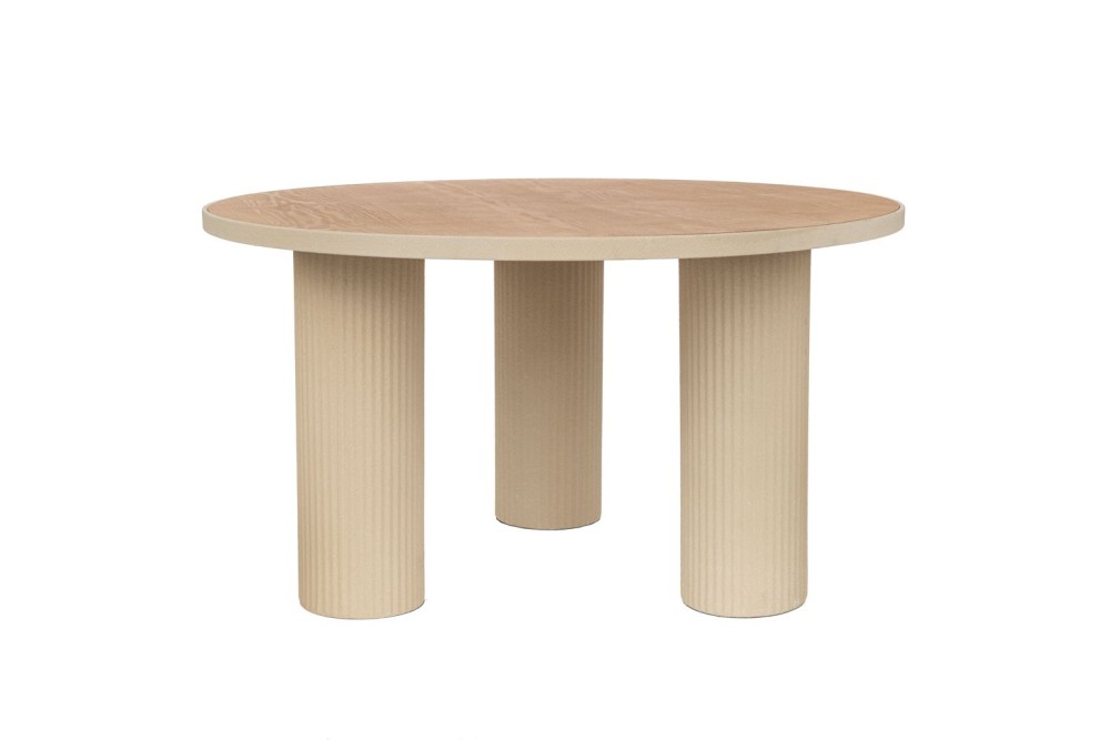 ΚΡΕΜ ΣΤΡΟΓΓΥΛΟ ΜΕΤΑΛΛΙΚΟ ΤΡΑΠΕΖΑΚΙ ΣΑΛΟΝΙΟΥ ΜΕ ΞΥΛΙΝΗ ΕΠΙΦΑΝΕΙΑ 74Χ74Χ41ΕΚ