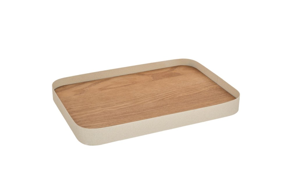 ΚΡΕΜ ΜΕΤΑΛΛΙΚΟΣ ΔΙΣΚΟΣ ΜΕ ΞΥΛΙΝΗ ΕΠΙΦΑΝΕΙΑ 35Χ24Χ3,5ΕΚ