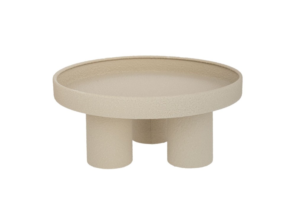 ΚΡΕΜ ΜΕΤΑΛΛΙΚΗ ΣΤΡΟΓΓΥΛΗ ΠΙΑΤΕΛΑ ΜΕ ΠΟΔΑΡΑΚΙΑ 30Χ30Χ13ΕΚ