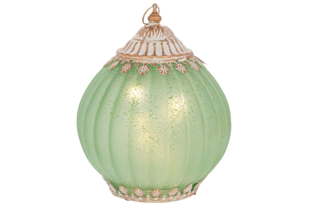 ΠΡΑΣΙΝΟ ΓΥΑΛΙΝΟ ΣΤΡΟΓΓΥΛΟ ΦΑΝΑΡΑΚΙ ΜΕ LED ΦΩΣ AND ΜΕΤΑΛΛΙΚΟ ΚΑΠΑΚΙ 15Χ15Χ19ΕΚ AAA1.5V