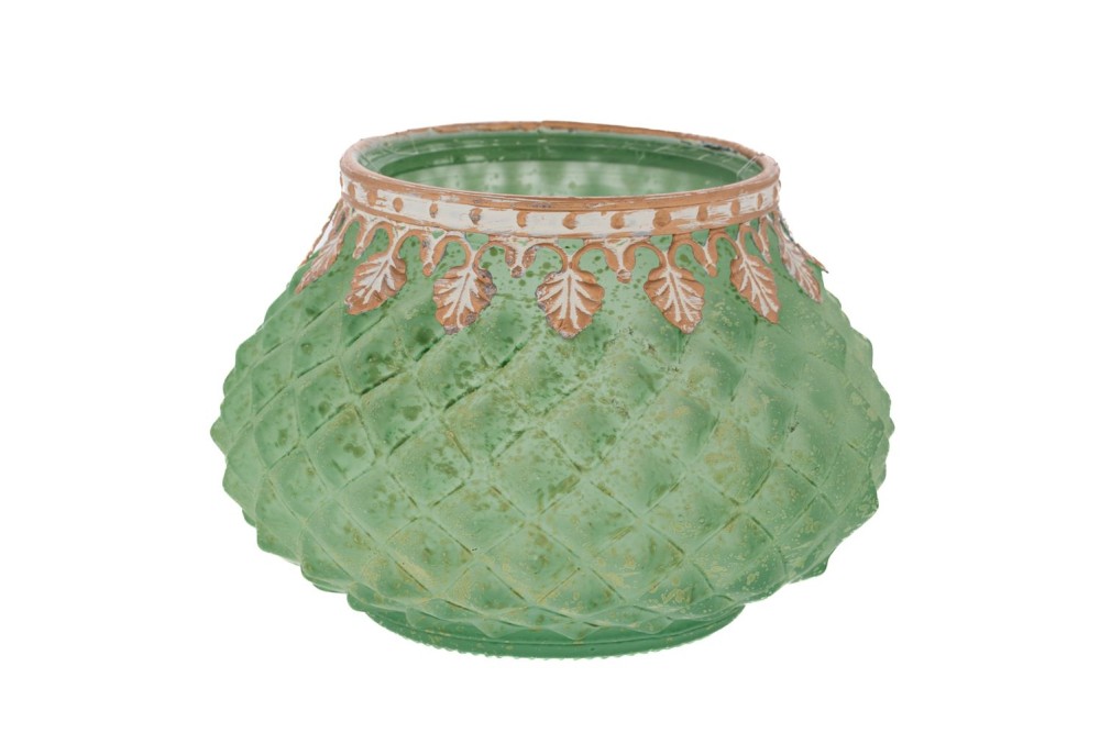 ΠΡΑΣΙΝΟ ΓΥΑΛΙΝΟ ΣΤΡΟΓΓΥΛΟ ΚΗΡΟΠΗΓΙΟ ΓΙΑ ΡΕΣΩ 11,5Χ11,5Χ8ΕΚ