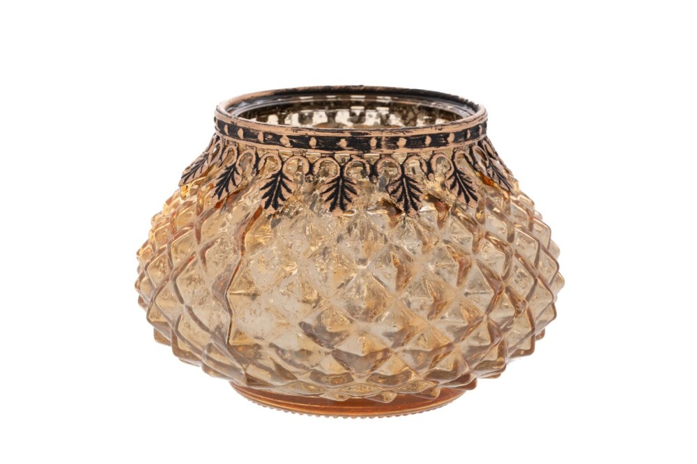 ΧΡΥΣΟ ΓΥΑΛΙΝΟ ΣΤΡΟΓΓΥΛΟ ΚΗΡΟΠΗΓΙΟ ΓΙΑ ΡΕΣΩ 11,5Χ11,5Χ8ΕΚ