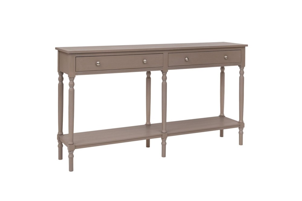 ΞΥΛΙΝΗ ΚΟΝΣΟΛΑ ΣΕ ΓΚΡΙ ΧΡΩΜΑ ΜΕ 2 ΣΥΡΤΑΡΙΑ 150Χ33Χ80ΕΚ