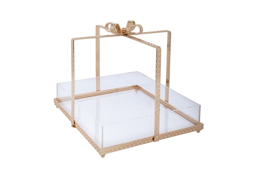 ΔΙΣΚΟΣ ΧΡΥΣΟ ΜΕΤΑΛΛΙΚΟ ΔΩΡΑΚΙ ΜΕ  PLEXIGLASS 17Χ17Χ17ΕΚ