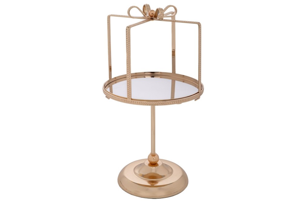 ΔΙΣΚΟΣ ΣΤΑΝΤ ΧΡΥΣΟ ΣΕ ΣΧΗΜΑ ΔΩΡΟΥ ΧΡΥΣΟ ΜΕΤΑΛΛΙΚΟ ΜΕ ΓΥΑΛΙ 21Χ21Χ40ΕΚ