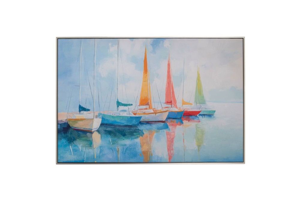 BOATS ΠΙΝΑΚΑΣ ΤΥΠΩΜΕΝΟΣ ΣΕ ΚΑΜΒΑ ΜΕ ΜΑΥΡΗ ΑΣΗΜΙ ΚΟΡΝΙΖΑ 120Χ80ΕΚ