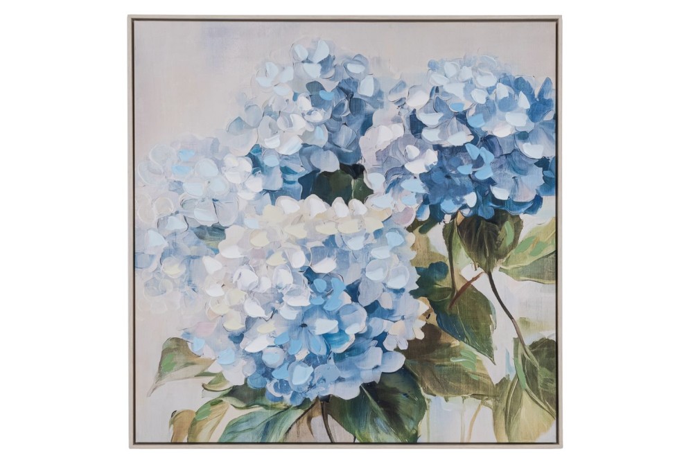 HYDRANGEA ΠΙΝΑΚΑΣ ΜΕ ΛΕΥΚΗ ΠΑΛΑΙΩΜΕΝΗ ΚΟΡΝΙΖΑ ΣΕ ΤΥΠΩΜΕΝΟ ΚΑΜΒΑ 80Χ80ΕΚ