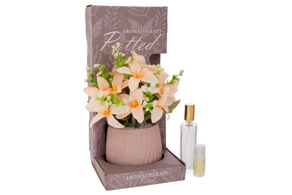 ΡΟΖ ΟΡΧΙΔΕΑ ΣΕ ΚΕΡΑΜΙΚΟ ΚΑΣΠΩ ΜΑΖΙ ΜΕ ΑΡΩΜΑΤΙΚΟ (MY PARIS) 14X14X30EK