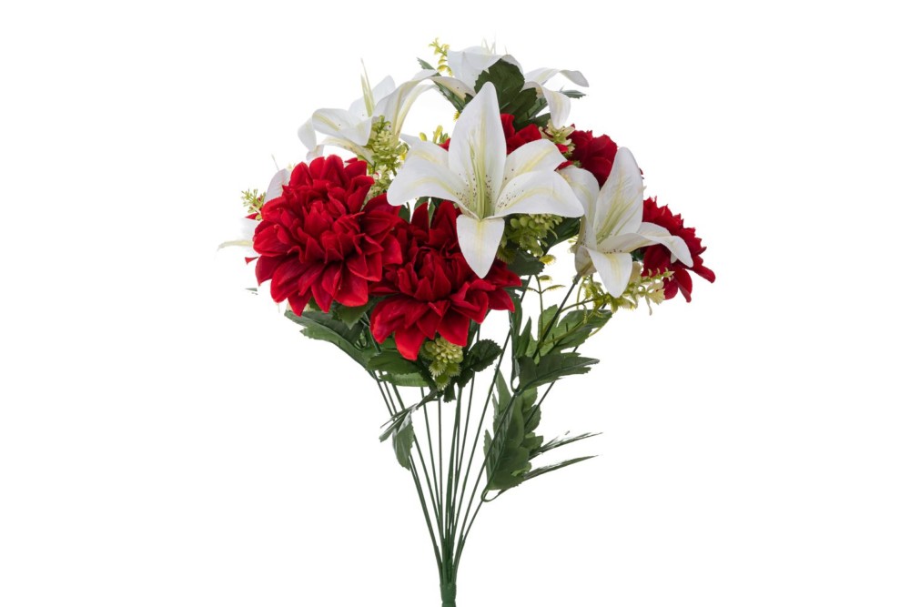 ΜΠΟΥΚΕΤΟ Χ12 ΜΕ ΛΕΥΚΑ ΚΟΚΚΙΝΑ ΛΟΥΛΟΥΔΙΑ 50ΕΚ