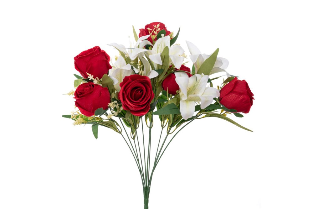 ΜΠΟΥΚΕΤΟ Χ12 ΜΕ ΚΟΚΚΙΝΑ ΛΕΥΚΑ ΛΙΛΙΟΥΜ 53ΕΚ