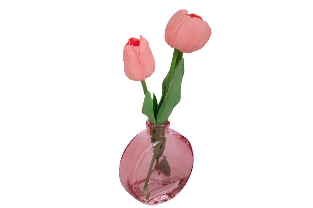 ΡΟΖ ΤΟΥΛΙΠΑ 23ΕΚ ΣΕ ΓΥΑΛΙΝΗ ΡΟΖ ΒΑΣΗ Φ9Χ10ΕΚ