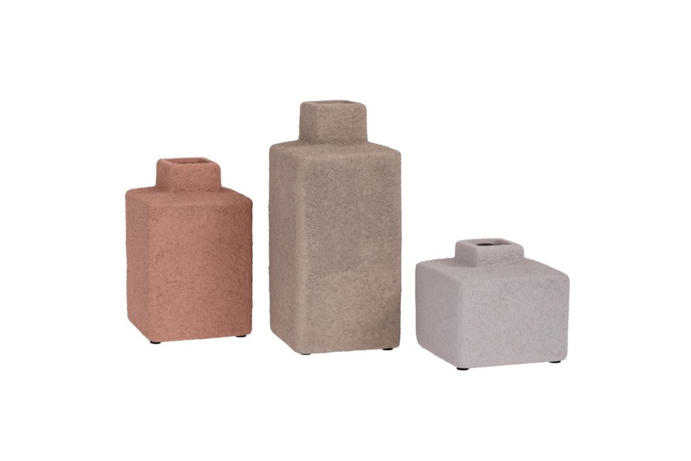 ΣΕΤ 3 ΚΕΡΑΜΙΚΑ ΒΑΖΑ ΣΕ ΠΑΛ ΑΠΟΧΡΩΣΕΙΣ  S:10Χ10ΕΚ Μ:16Χ10ΕΚ L:23Χ10 ΣΕ ΚΟΥΤΙ ΔΩΡΟΥ