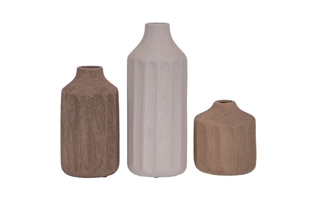 ΣΕΤ 3 ΚΕΡΑΜΙΚΑ ΒΑΖΑ ΣΕ ΓΗΙΝΕΣ ΑΠΟΧΡΩΣΕΙΣ S:11Χ10ΕΚ Μ:17Χ10ΕΚ L:25Χ10ΕΚ ΣΕ ΚΟΥΤΙ ΔΩΡΟΥ