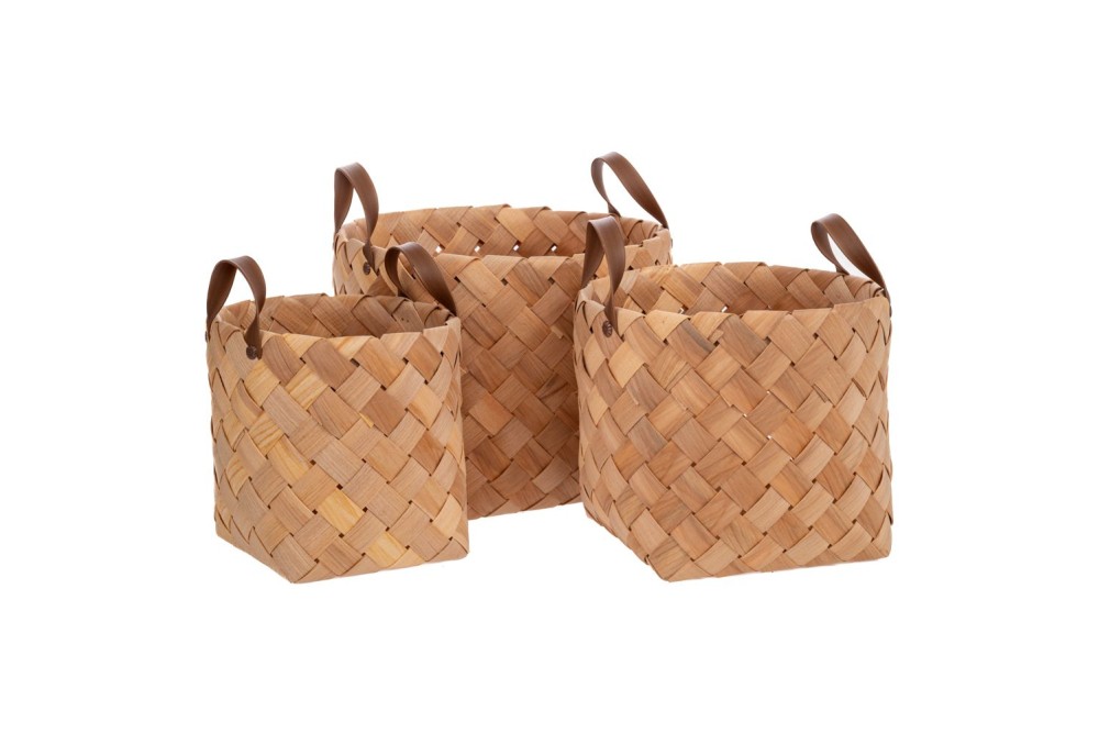 ΣΕΤ 3 ΨΑΘΙΝΑ ΚΑΛΑΘΙΑ ΜΕ ΚΑΦΕ ΧΕΡΟΥΛΙΑ 30Χ24 25Χ22 20Χ21ΕΚ