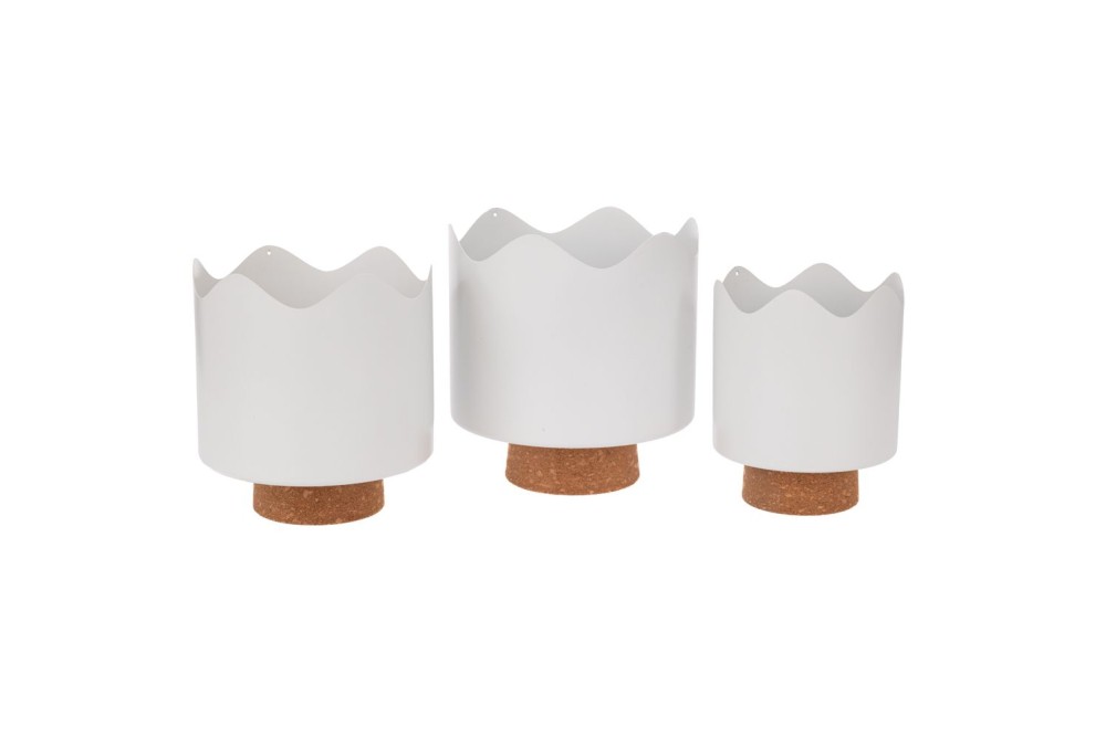 ΣΕΤ 3 ΛΕΥΚΑ ΜΕΤΑΛΛΙΚΑ ΚΑΣΠΩ ΑΠΌ ΦΕΛΛΟ ΚΑΙ ΜΕΤΑΛΛΟ D19X21 D17X19 14X17EK