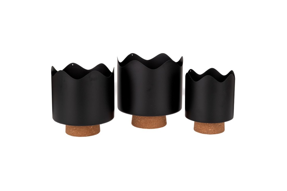 ΣΕΤ 3 ΜΑΥΡΑ ΜΕΤΑΛΛΙΚΑ ΚΑΣΠΩ ΑΠΌ ΦΕΛΛΟ ΚΑΙ ΜΕΤΑΛΛΟ D19X21 D17X19 14X17EK