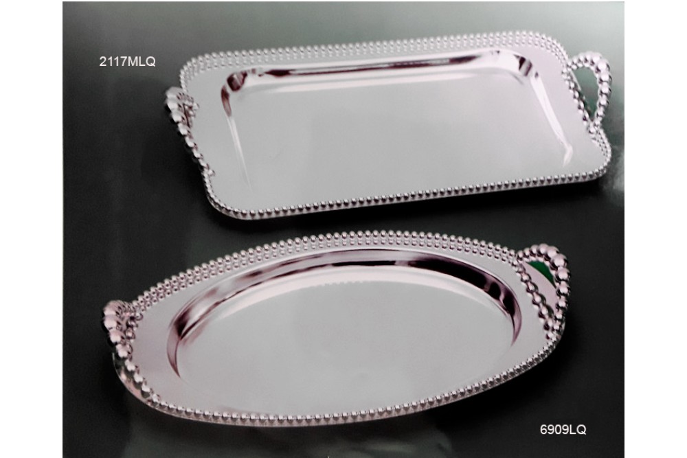 Δίσκος Επάργυρος Σερβιρίσματος Ορθογώνιος με Λαβές