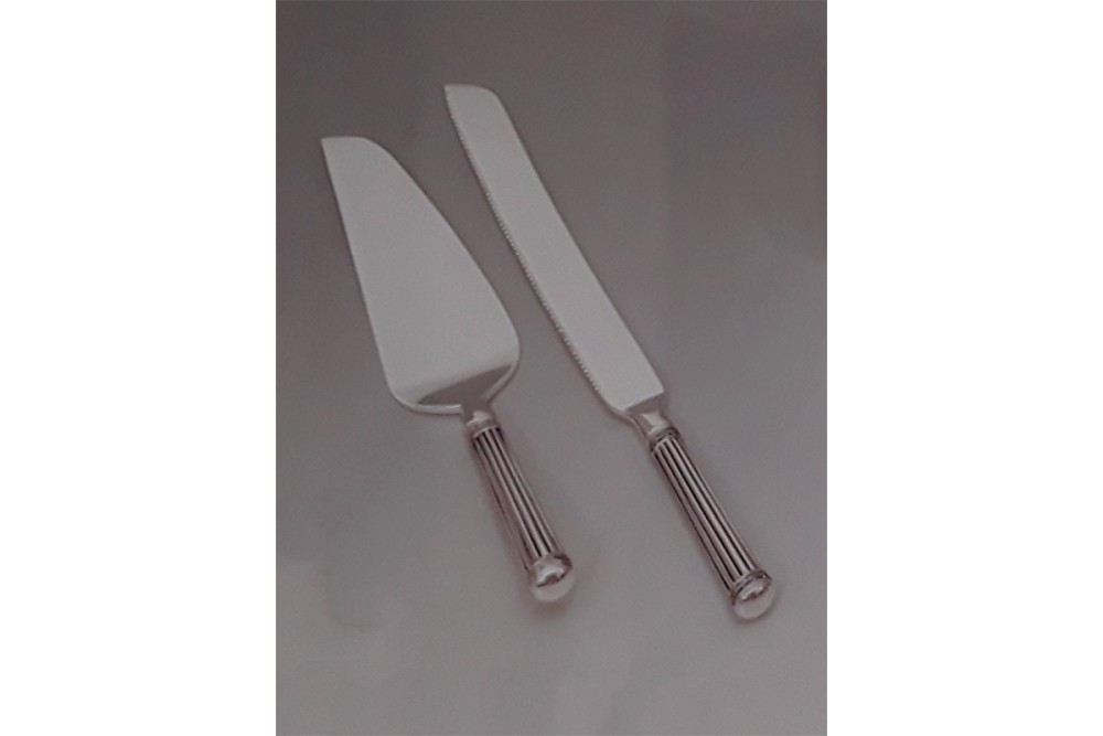 Σετ 2 Τεμάχια Σπάτουλα/Μαχαίρι Επάργυρο Λακαριστό