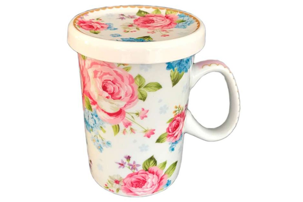 Πορσελάνινη Κούπα Με Καπάκι English Porcelain Floral Flowers Πορσελάνινη Κούπα Με Καπάκι English Porcelain Floral Flowers