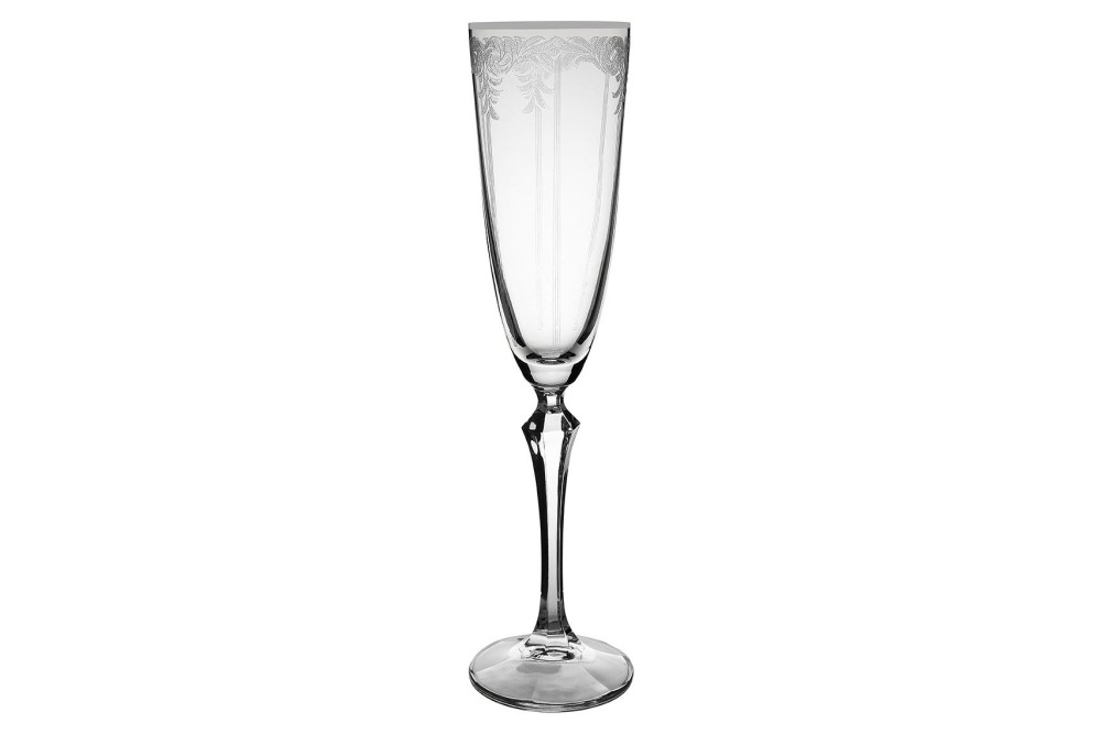 ΠΟΤΗΡΙ ΚΟΛΩΝΑΤΟ ΟΥΖΟΥ 220ml ELISABETH-Q8106/S CRYSTALEX Σετ 6τμχ