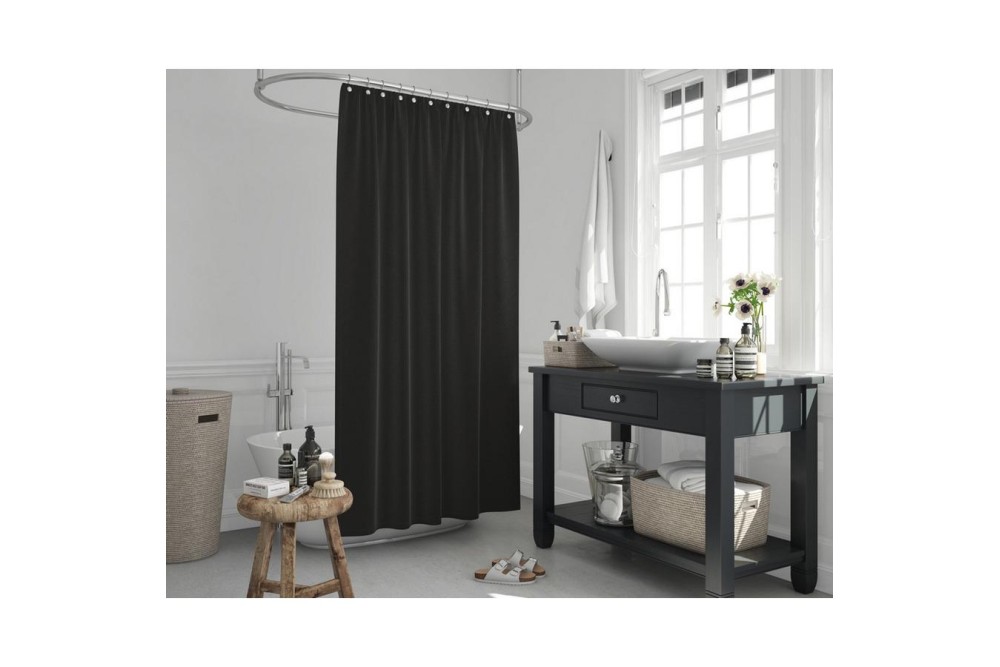 ΚΟΥΡΤΙΝΑ ΜΠΑΝΙΟΥ BLACK 180x200cm