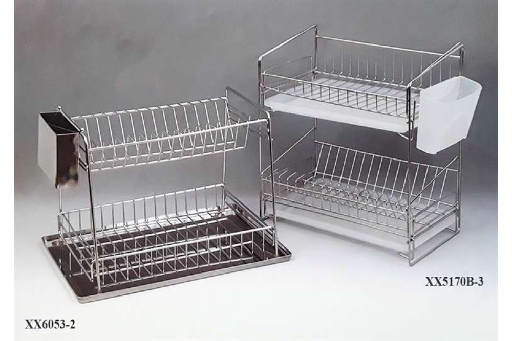 Inox Πιατοθήκη Διώροφη Με Δίσκο