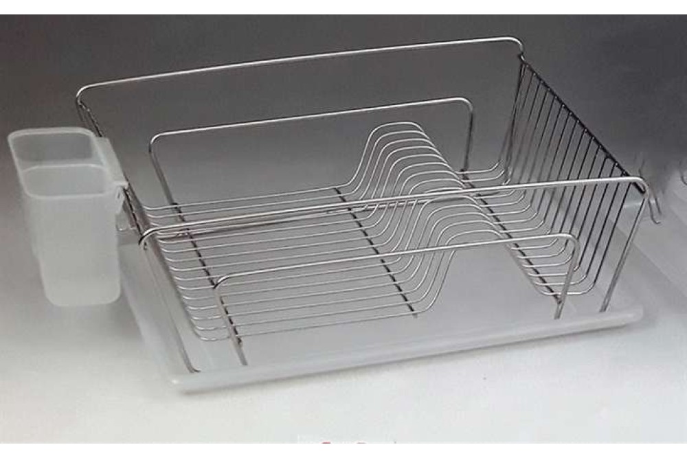 Πιατοθήκη Inox Με Πλαστικό Δίσκο 42.5x34.5x13.5cm