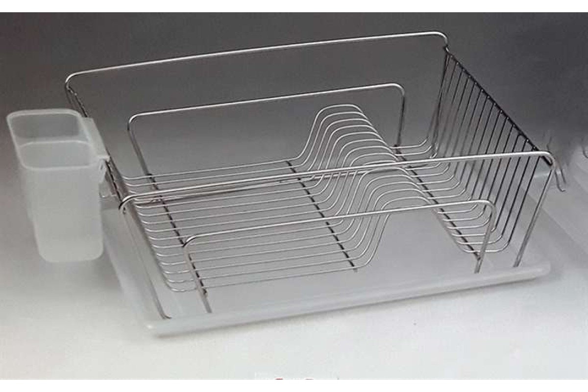 Πιατοθήκη Inox Με Πλαστικό Δίσκο 42.5x34.5x13.5cm
