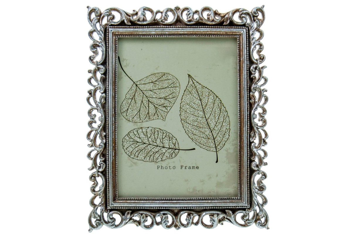 Κορνίζα Polyresin Ασημί BLY17772-6   15×20εκ.
