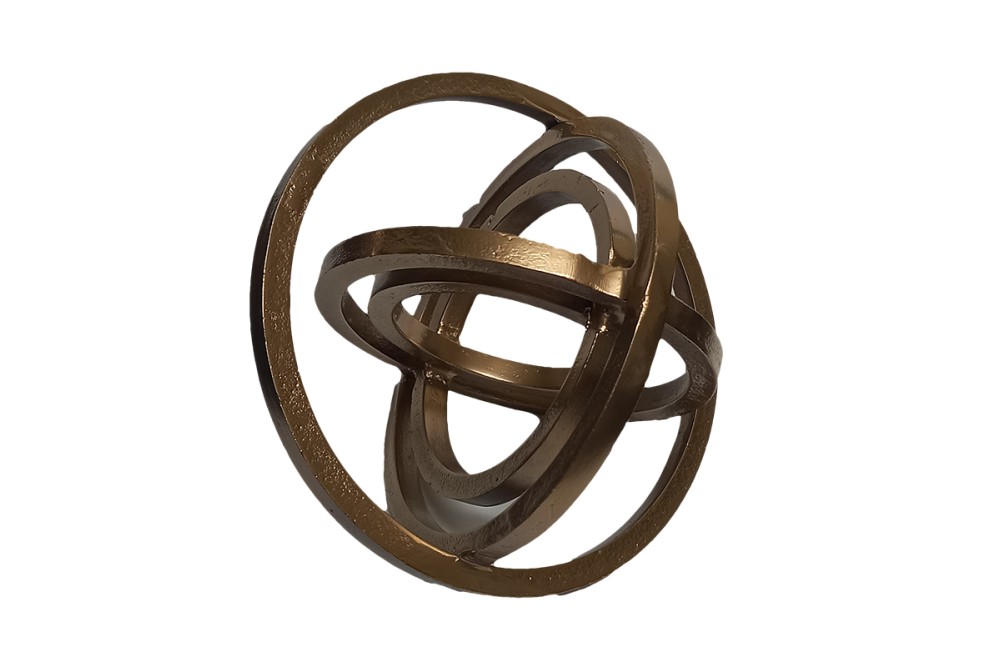 Μεταλλική Χρυσή Διακοσμητική Επιτραπέζια Σφαίρα 16x14εκ.